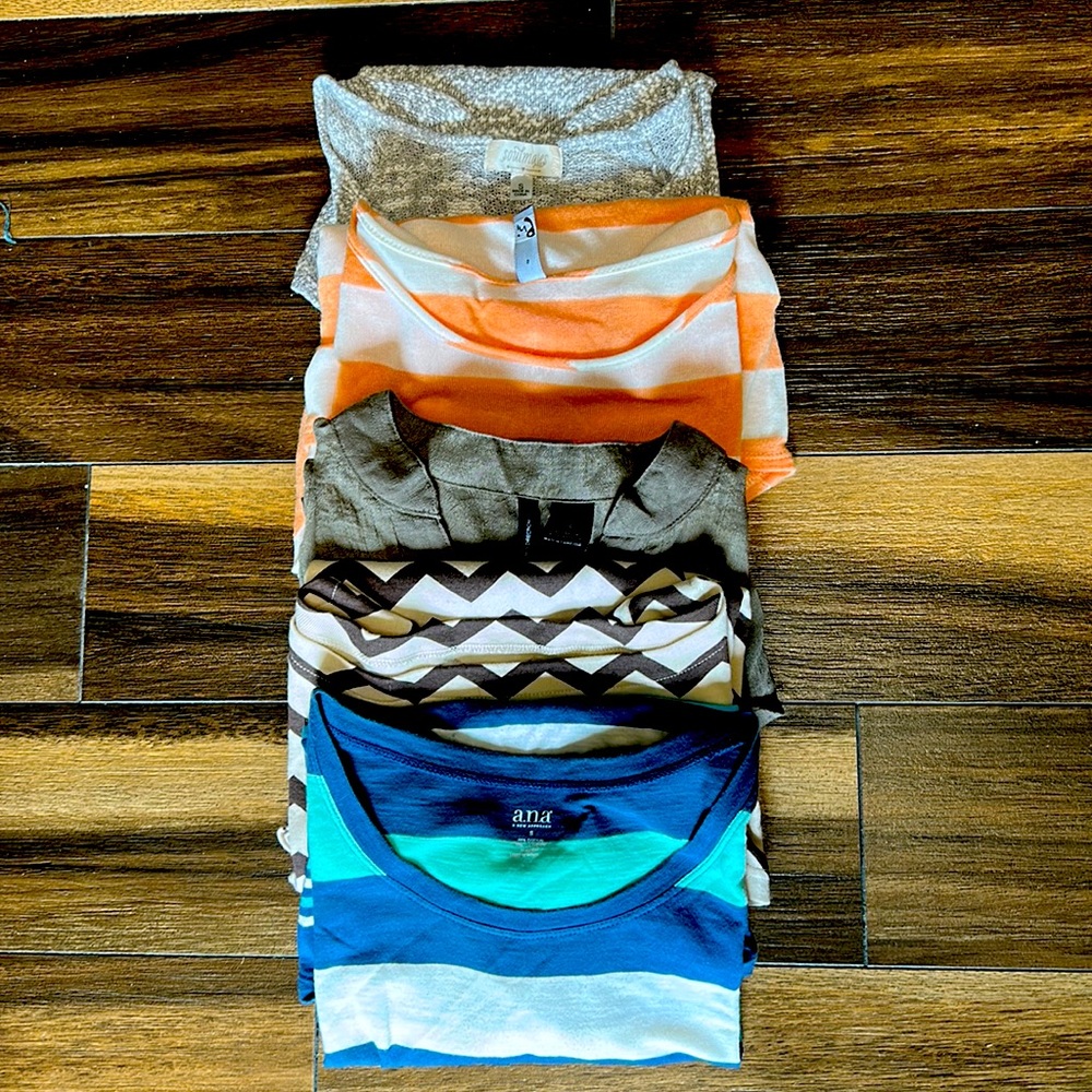 5 different shirts for every event. All size small.